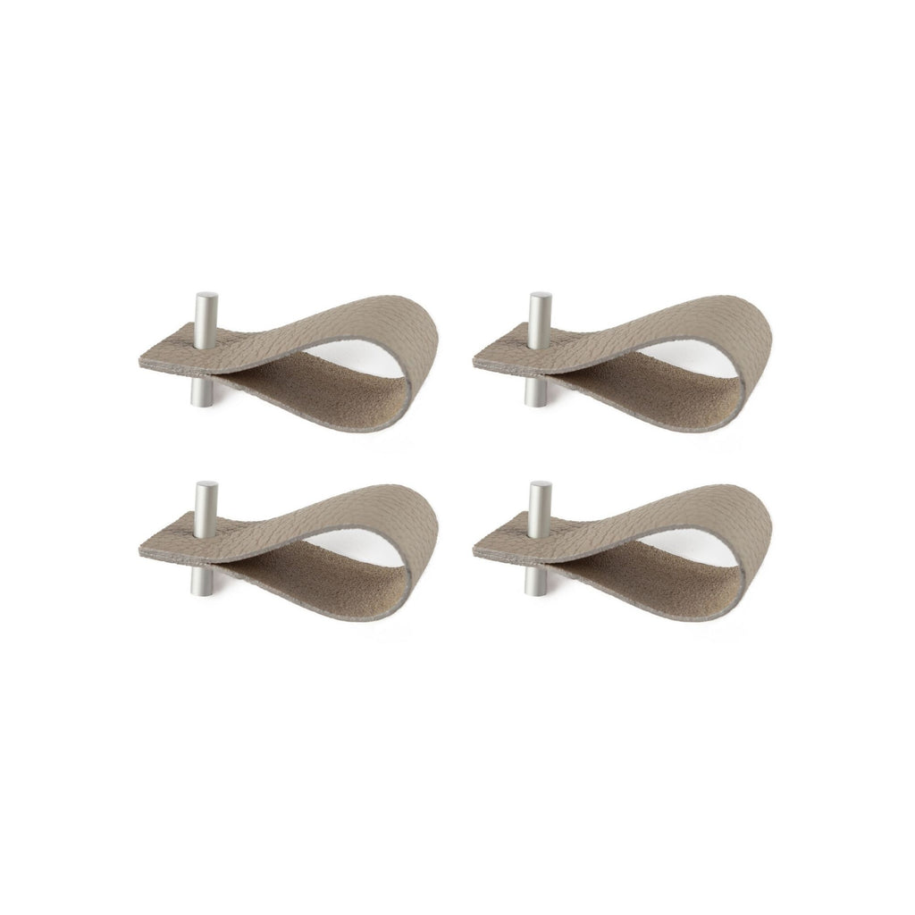Serviettenringe in Beige aus Leder (4er-Set)