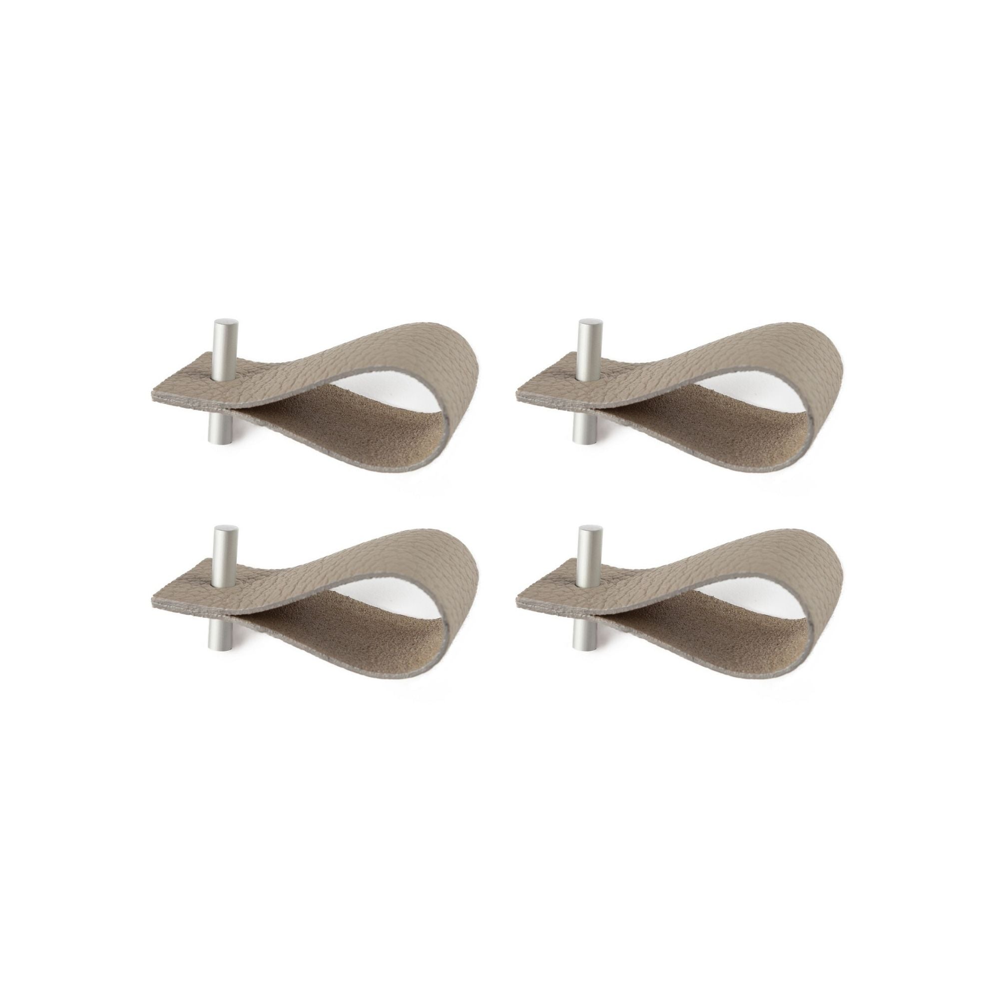 Serviettenringe in Beige aus Leder (4er-Set)