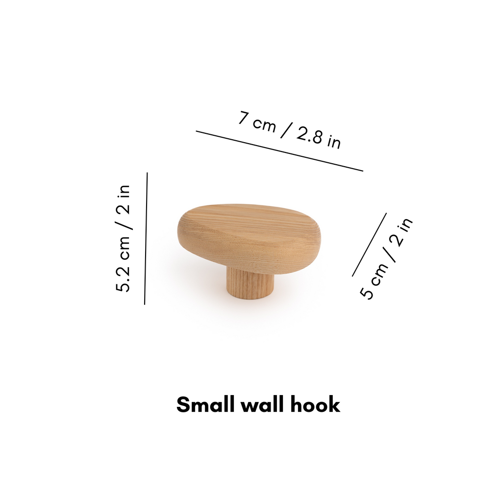 Holzfarbener Wandhaken DROP
