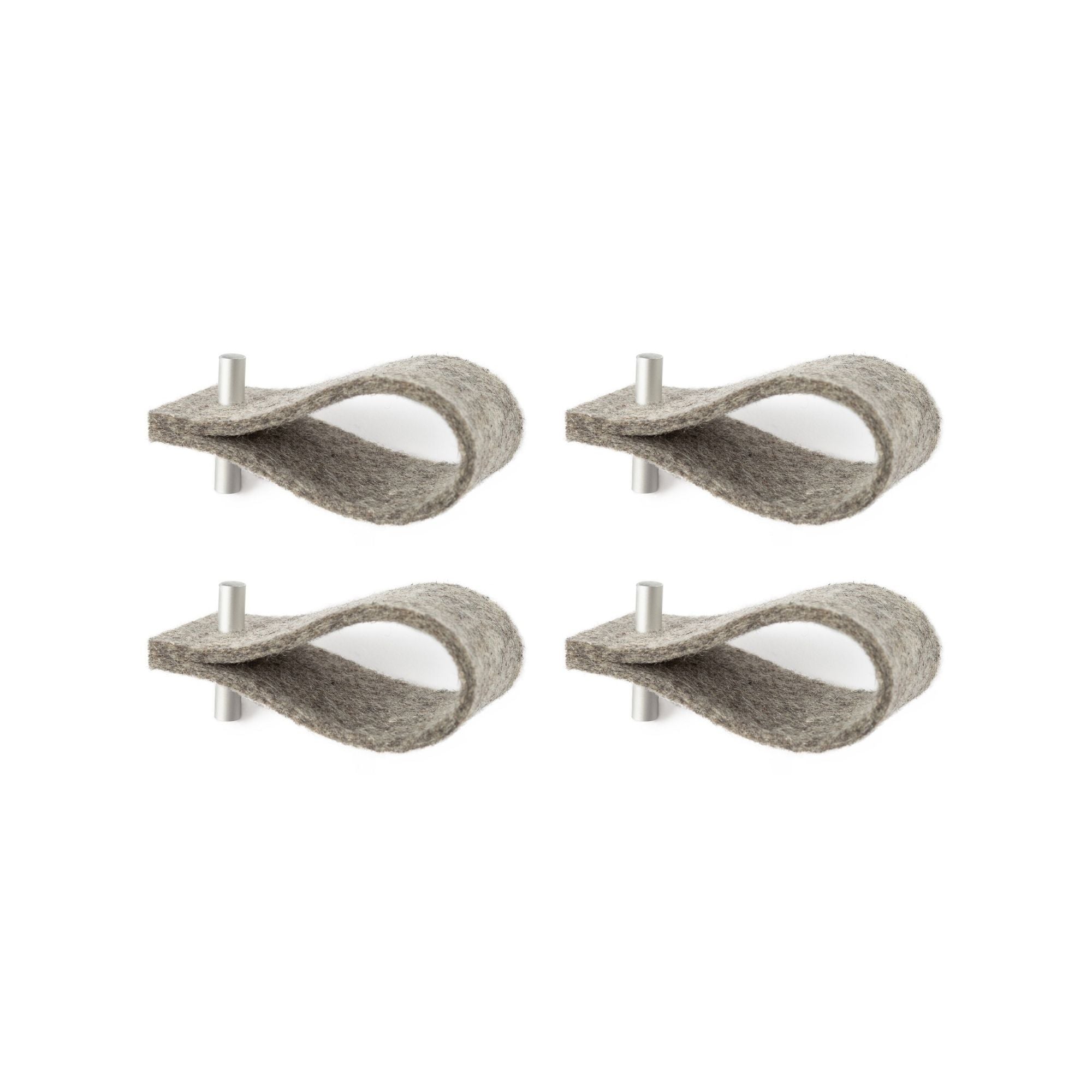 Serviettenringe aus Filz | 4er-Set | Graublau