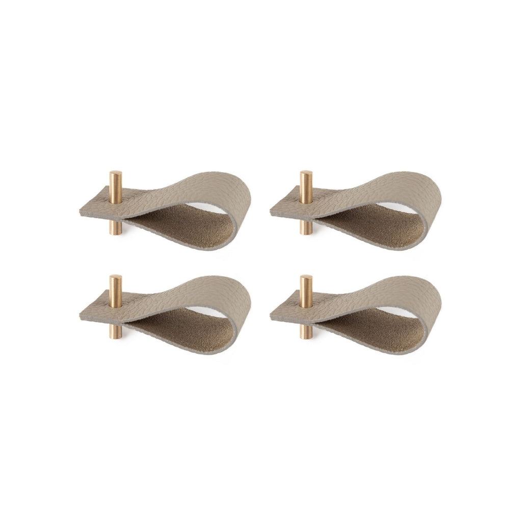 Serviettenringe in Beige aus Leder (4er-Set)