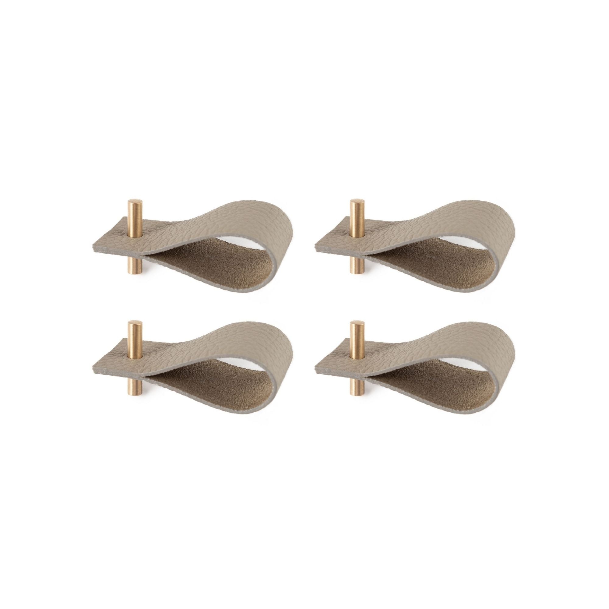 Serviettenringe in Beige aus Leder (4er-Set)