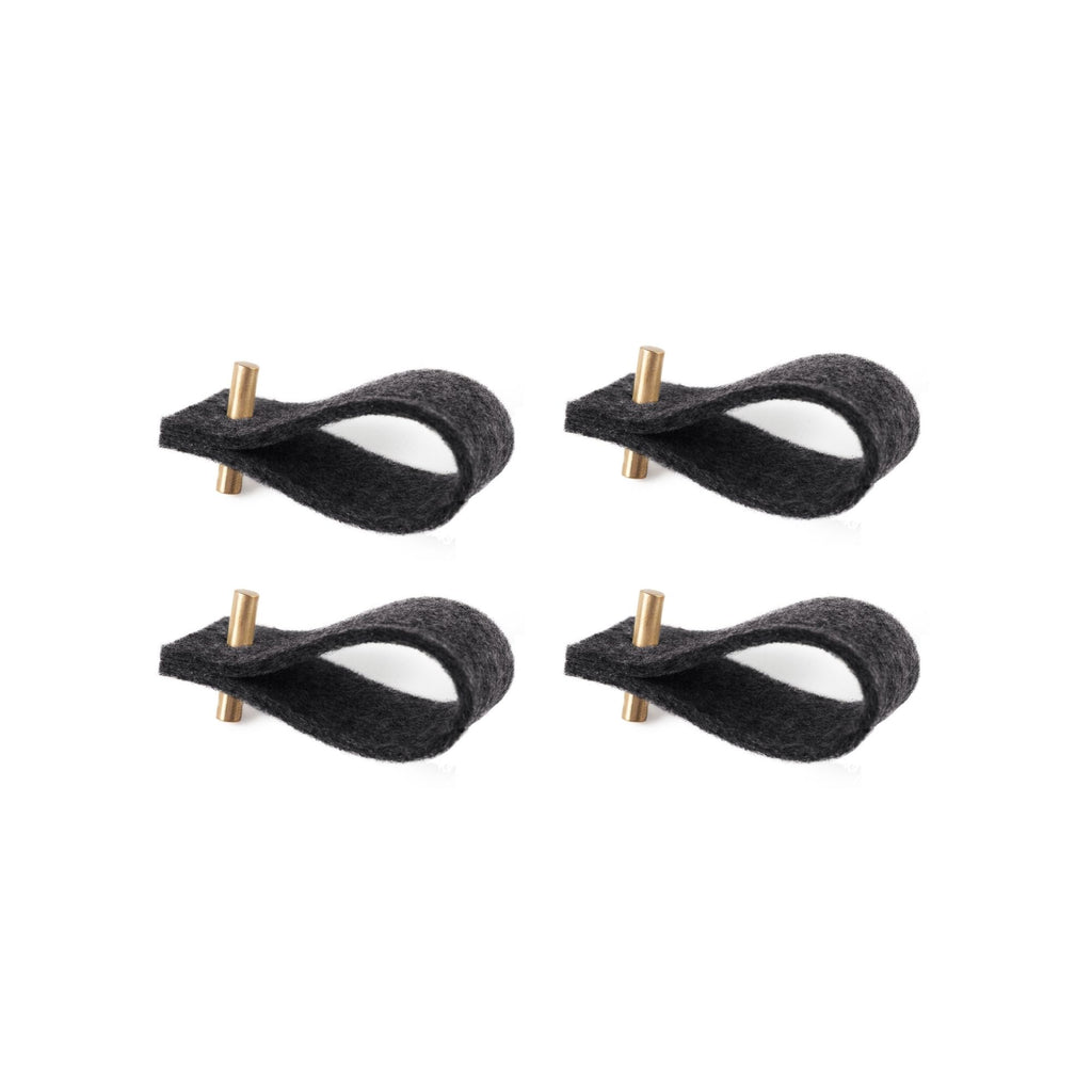 Serviettenringe in Schwarz aus Leder (4er-Set)