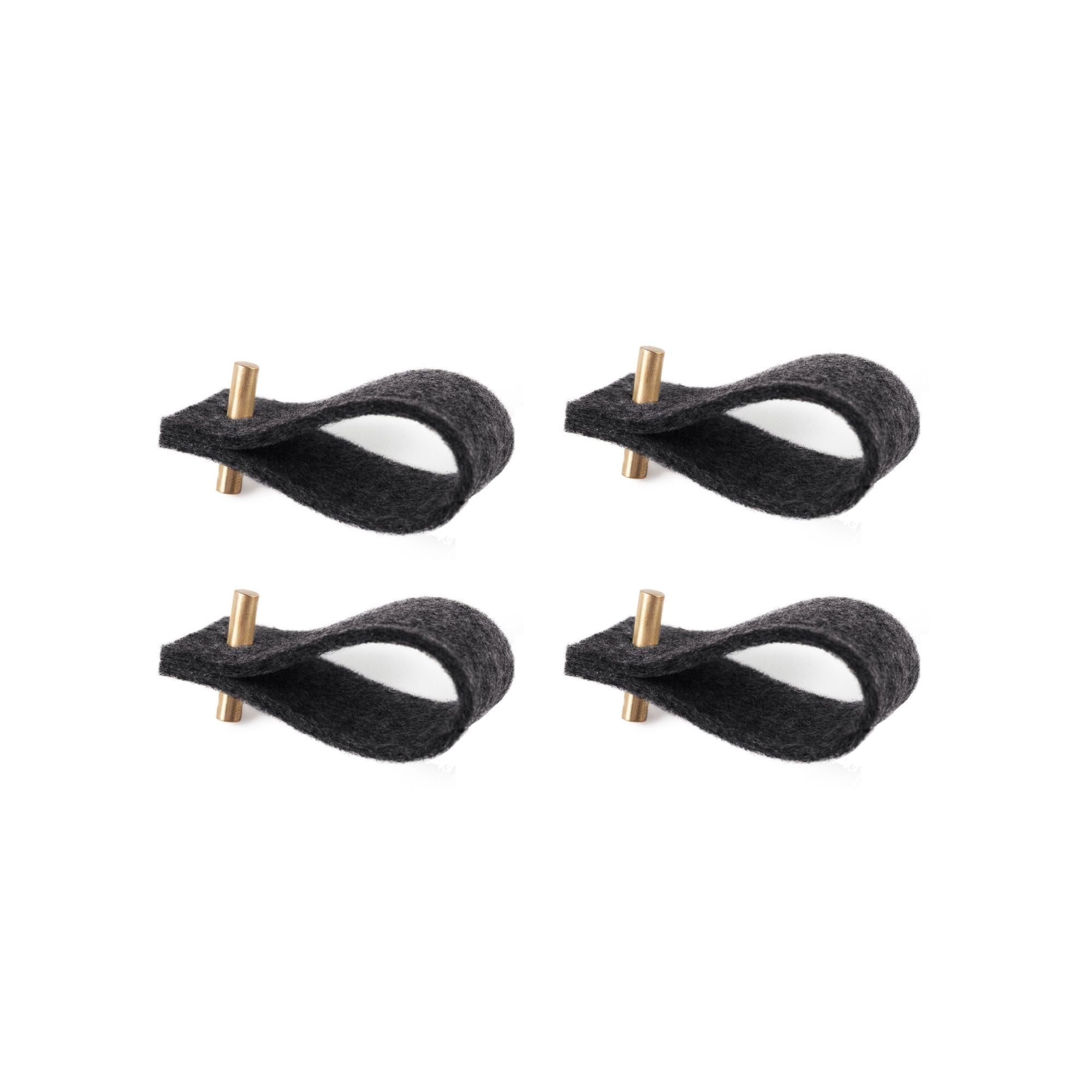 Serviettenringe in Schwarz aus Leder (4er-Set)