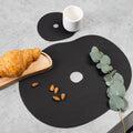 Platzset und Untersetzer in Schwarz aus Naturleder