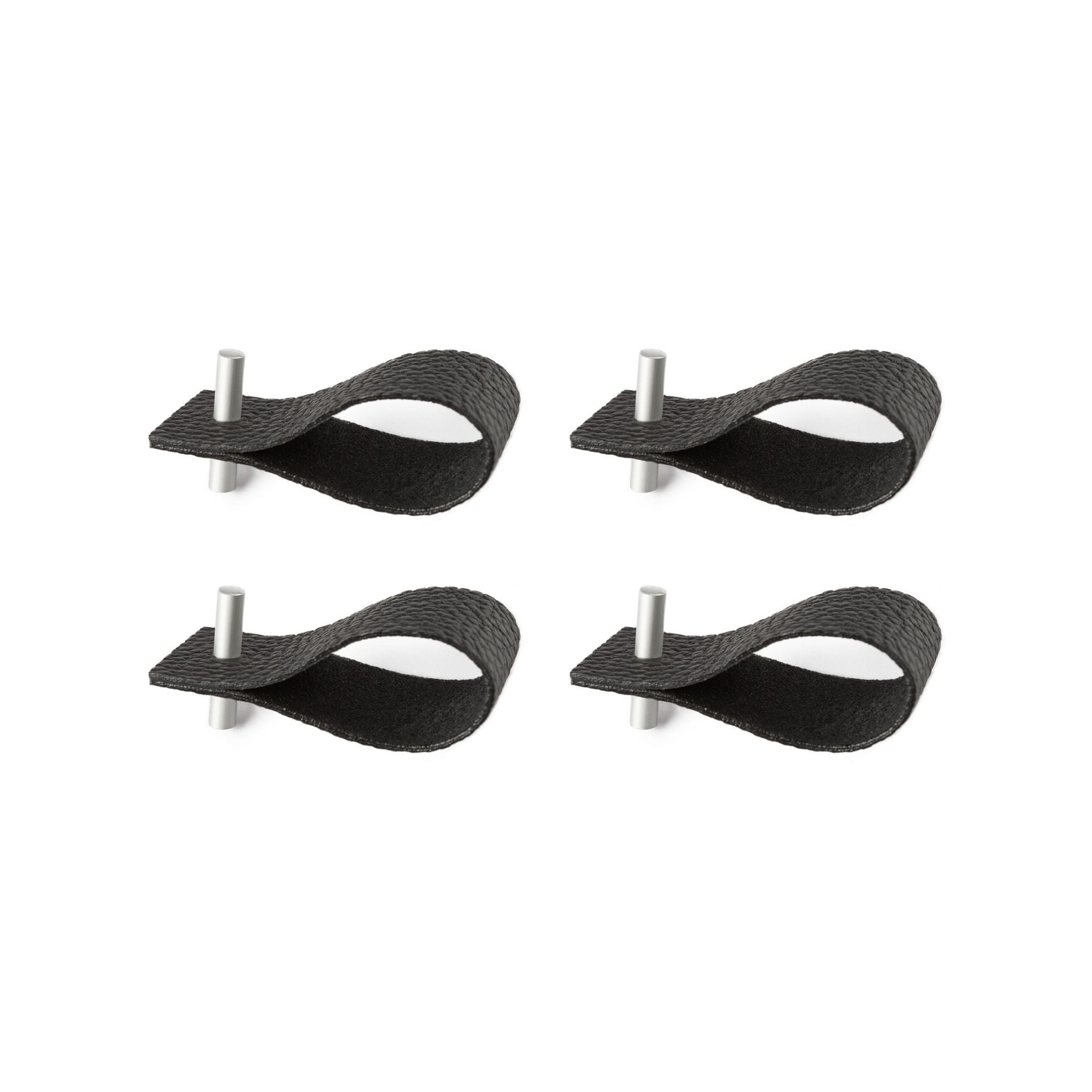 Serviettenringe aus Leder | 4er-Set | schwarz