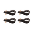 Serviettenringe in Schwarz aus Leder (4er-Set)