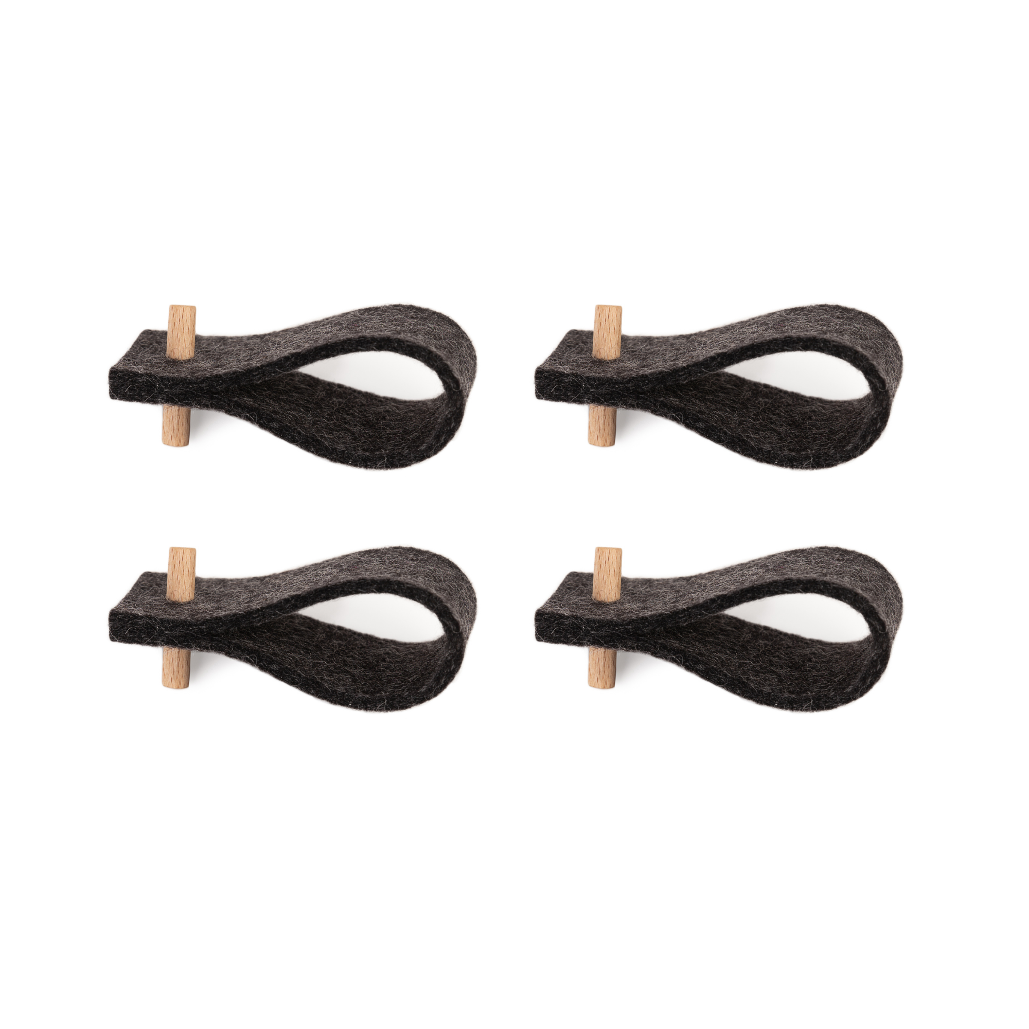 Serviettenringe in Schwarz aus Leder (4er-Set)