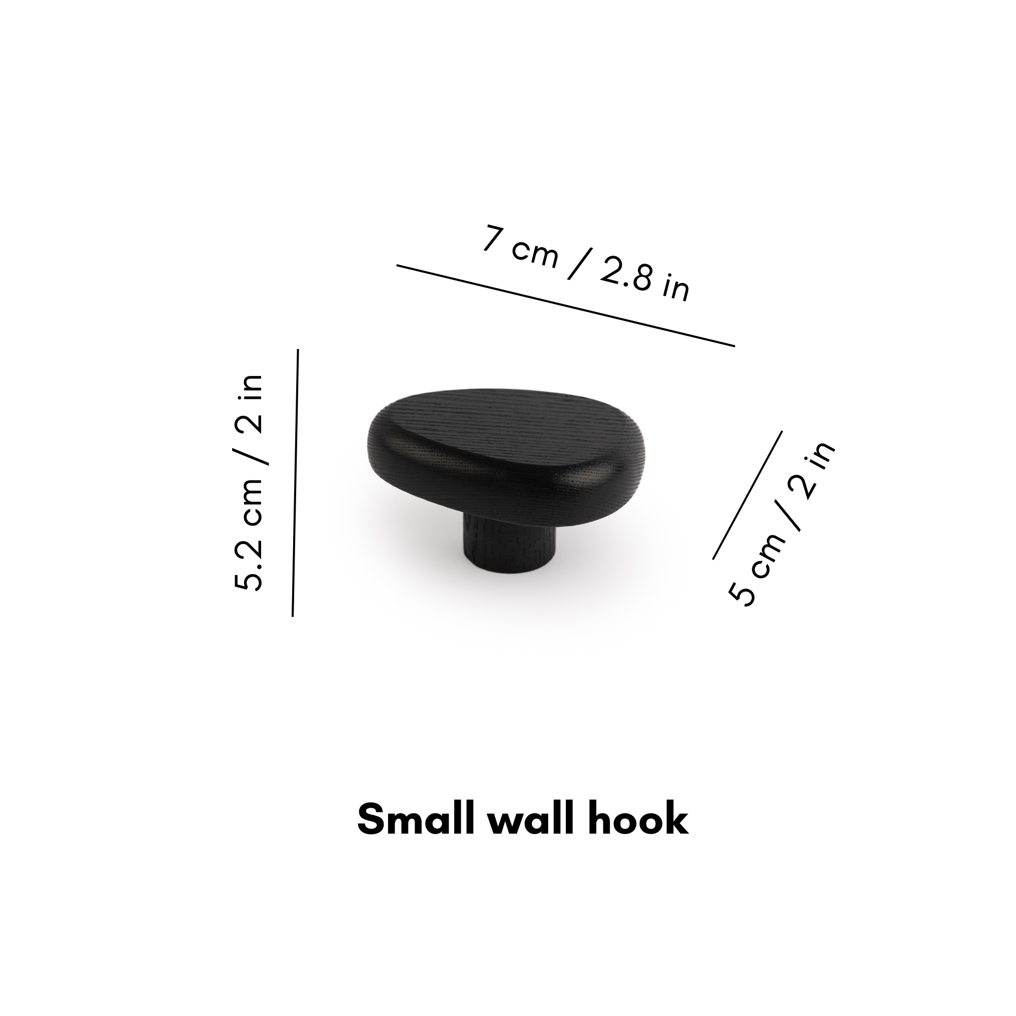 Schwarzer Wandhaken DROP