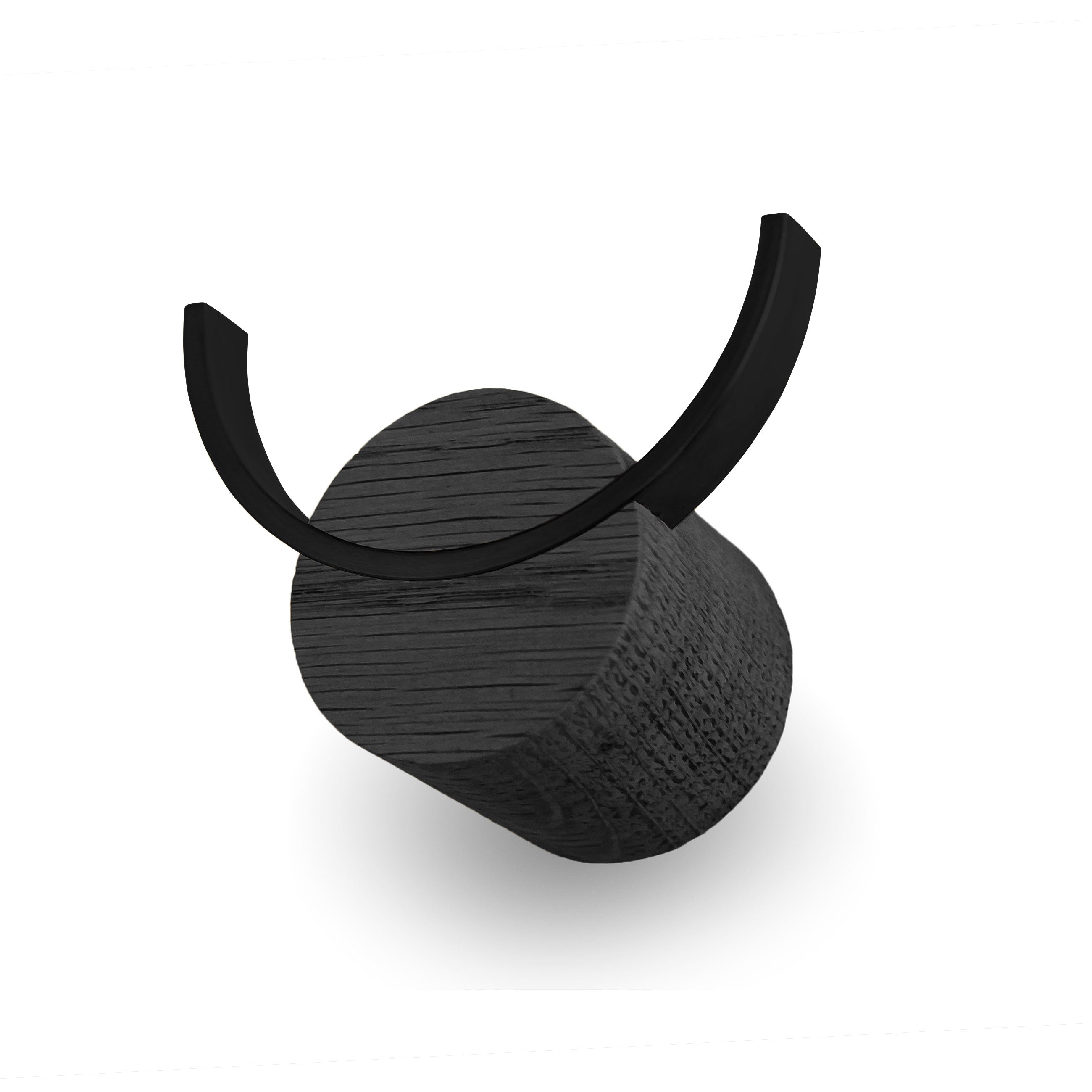 Wandhaken DEER | Schwarz lackiertes Eichenholz, schwarz lackierter Edelstahl