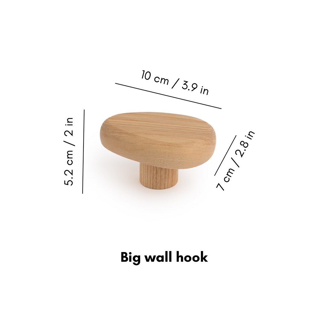 Holzfarbener Wandhaken DROP