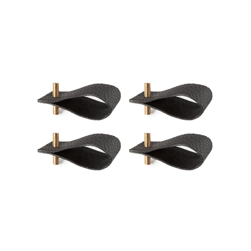 Serviettenringe aus Leder | 4er-Set | schwarz
