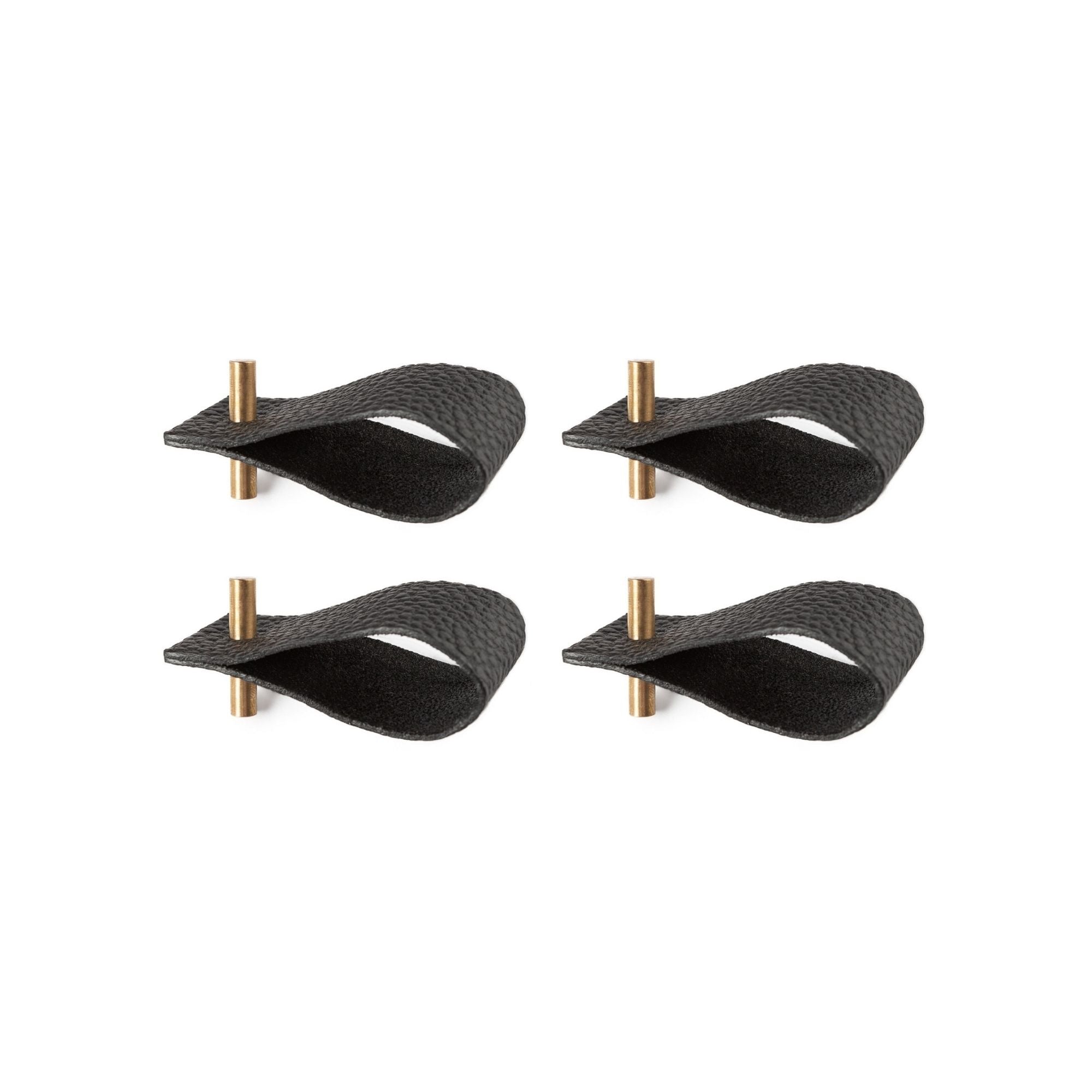 Serviettenringe aus Leder | 4er-Set | schwarz
